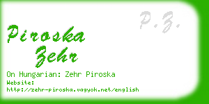 piroska zehr business card